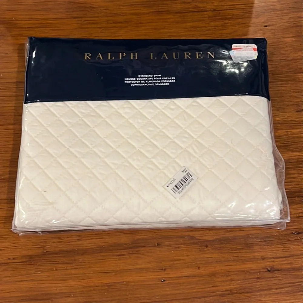 Ralph Lauren Wyatt Standard Pillow Sham Hollywood Cream